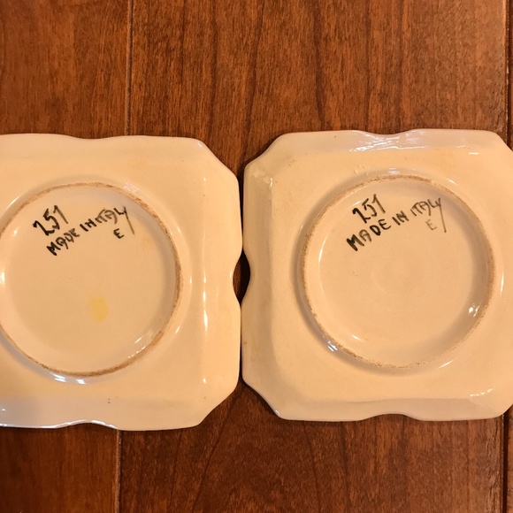 VINTAGE/ANTIQUE ITALIAN CERAMIC POTTERY TRINKET BOX W/LID AND COASTERS - Picture 6 of 6